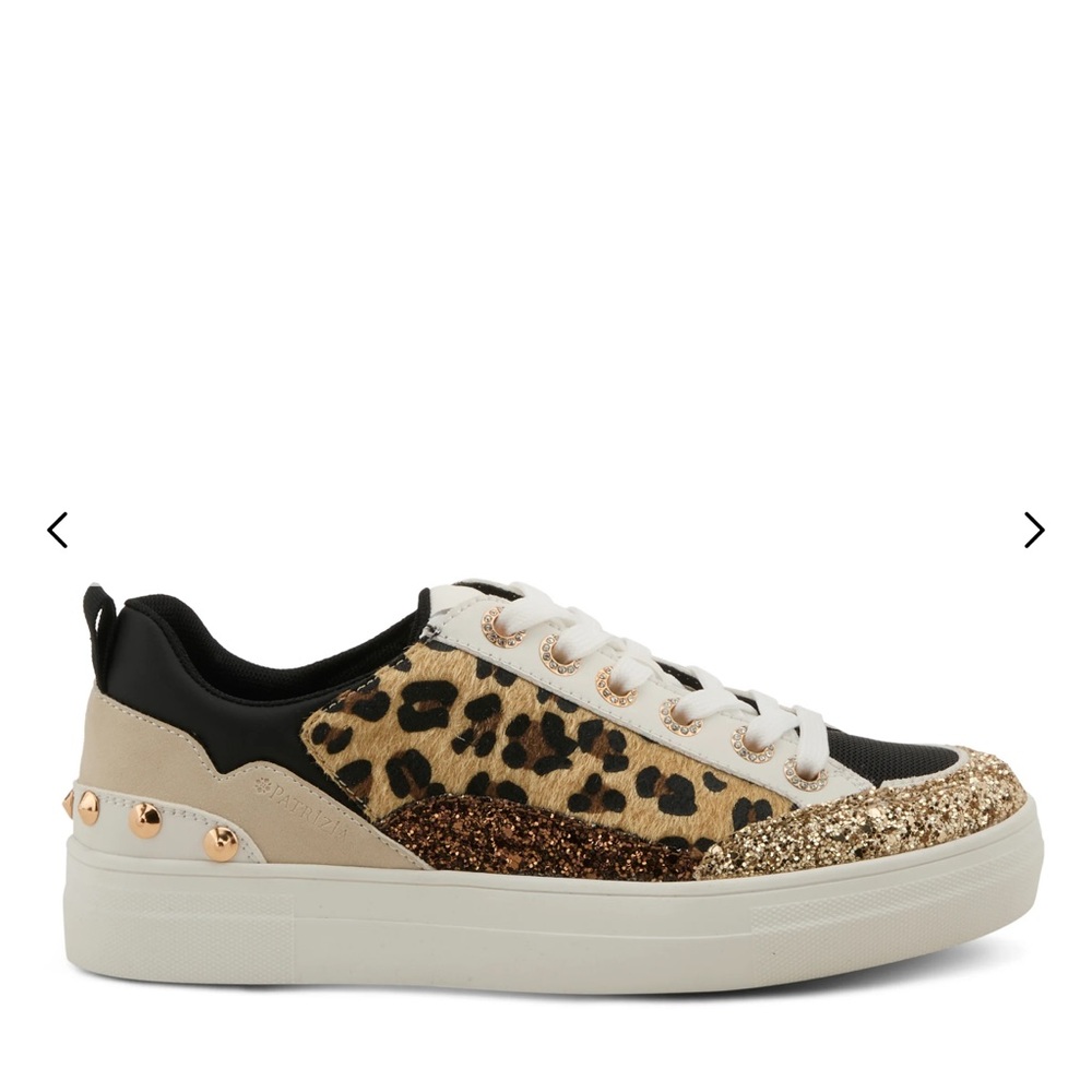 Patrizia Spring Step Leopard and Gold Glitter Sneakers - Picture 3 of 10